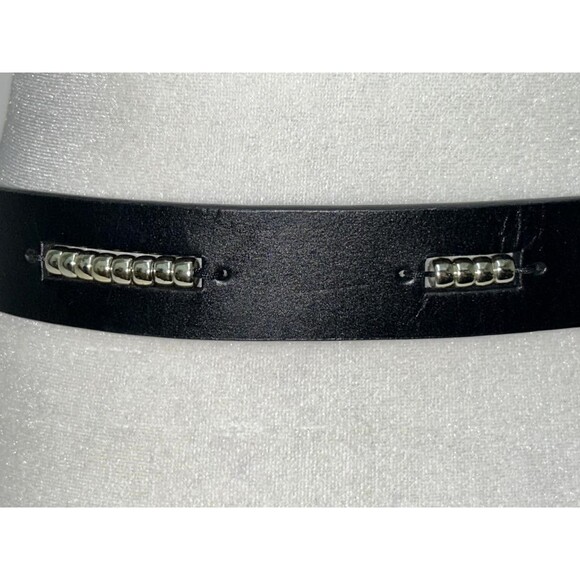 Amiee Lynn VTG Genuine Leather Black Belt w/Beads SZ M Western Boho Chic Gothic